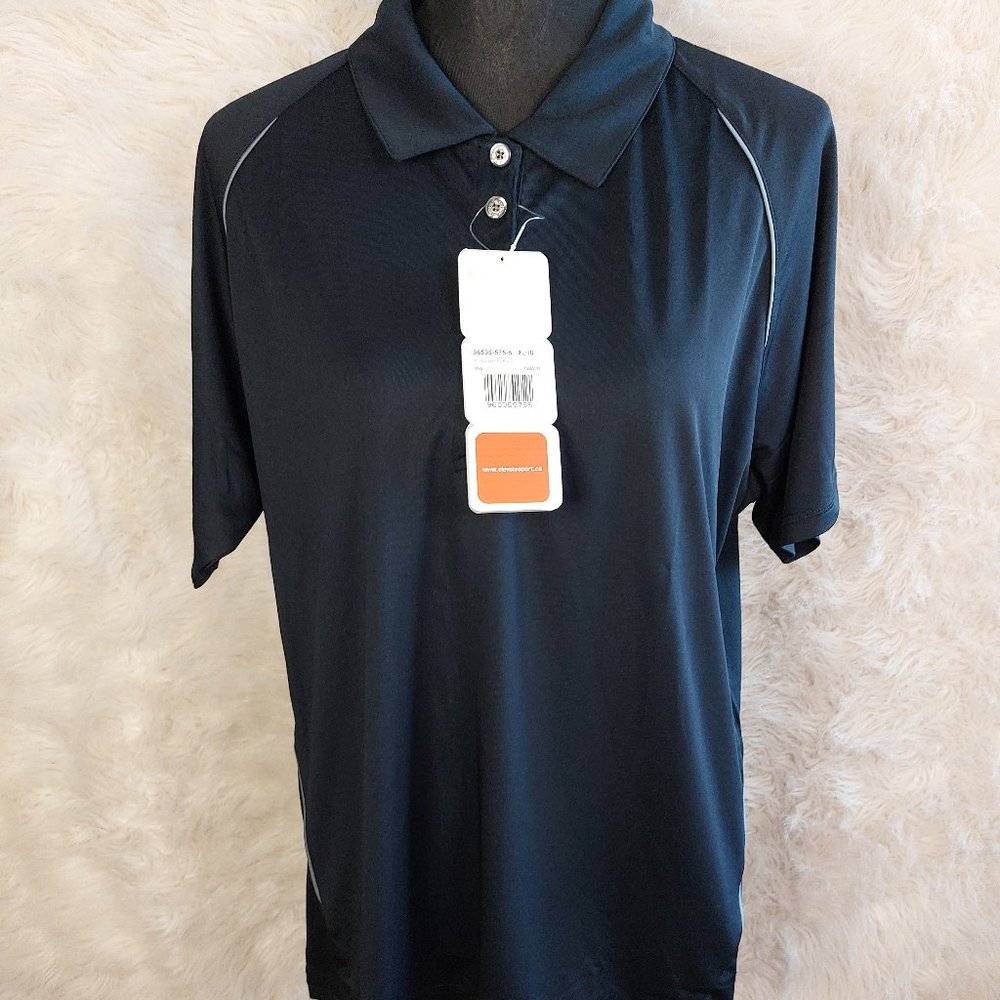 Elevate Sport Women's Navy Blue Webtech 5 Buttons Polo Shirt Size XL